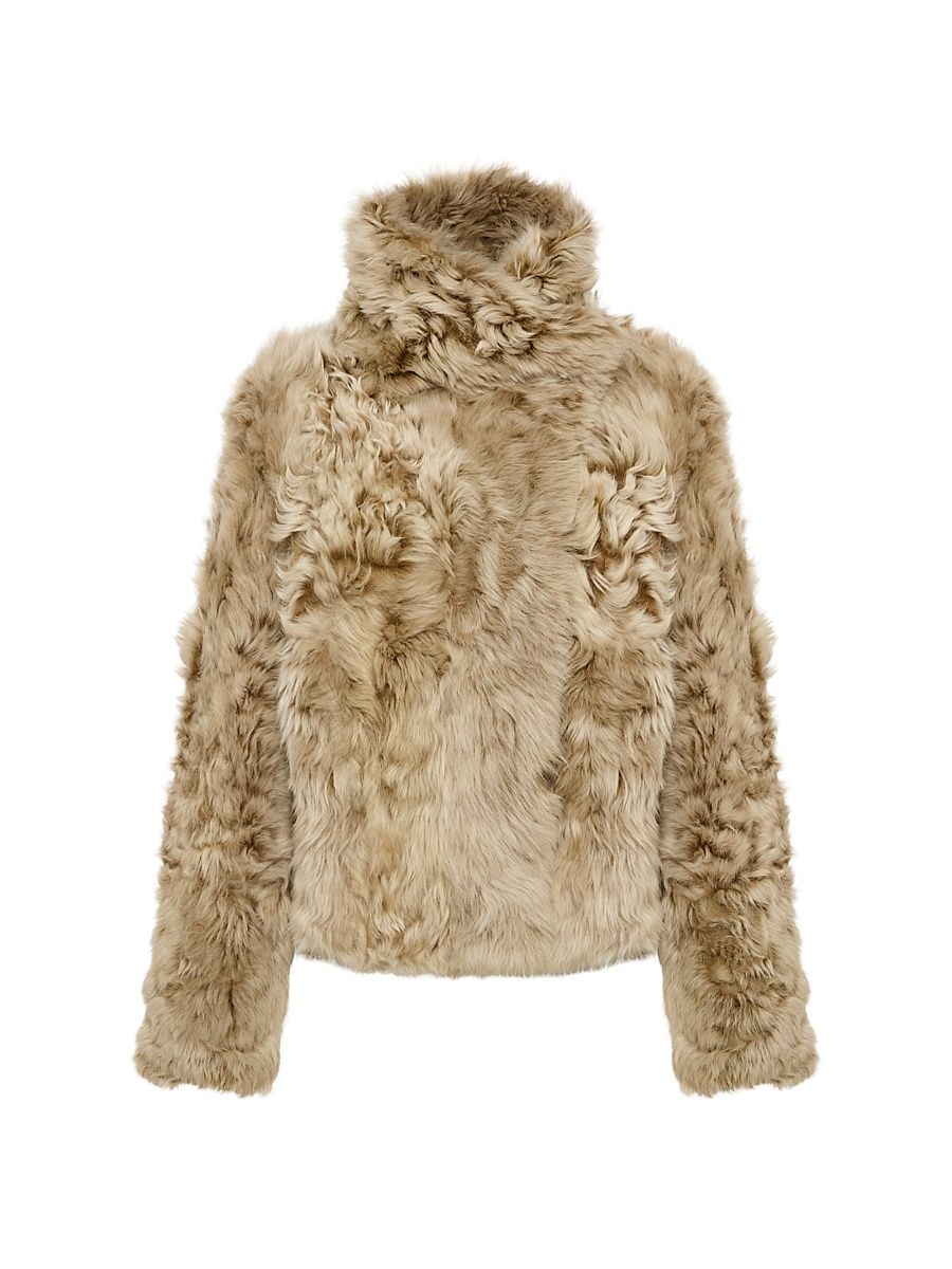 Yves Salomon Women's Veste Reversible Leather & Shearling Jacket - Chai Latte - Size 46