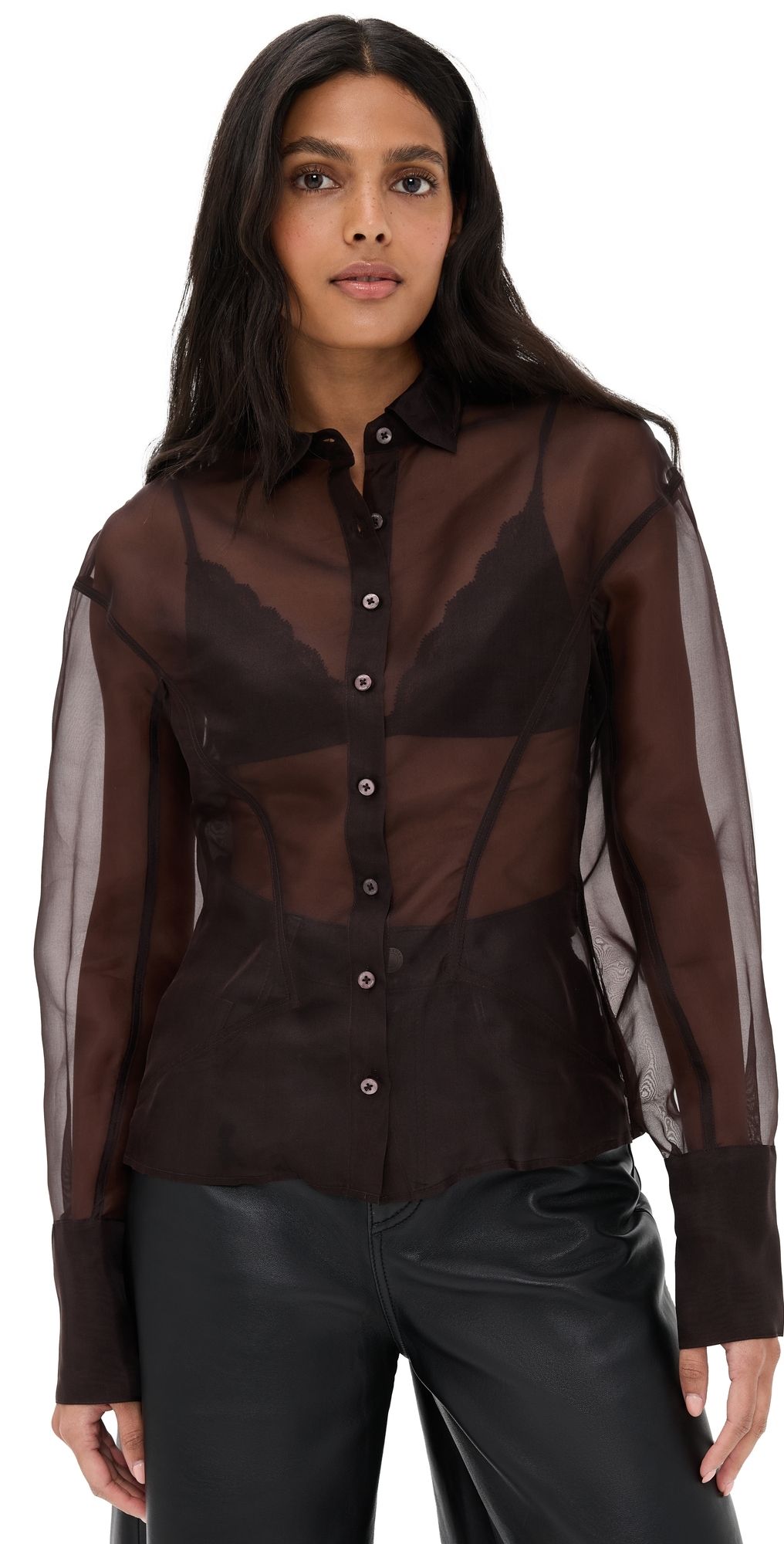 STAUD Aida Silk Top Earth XL