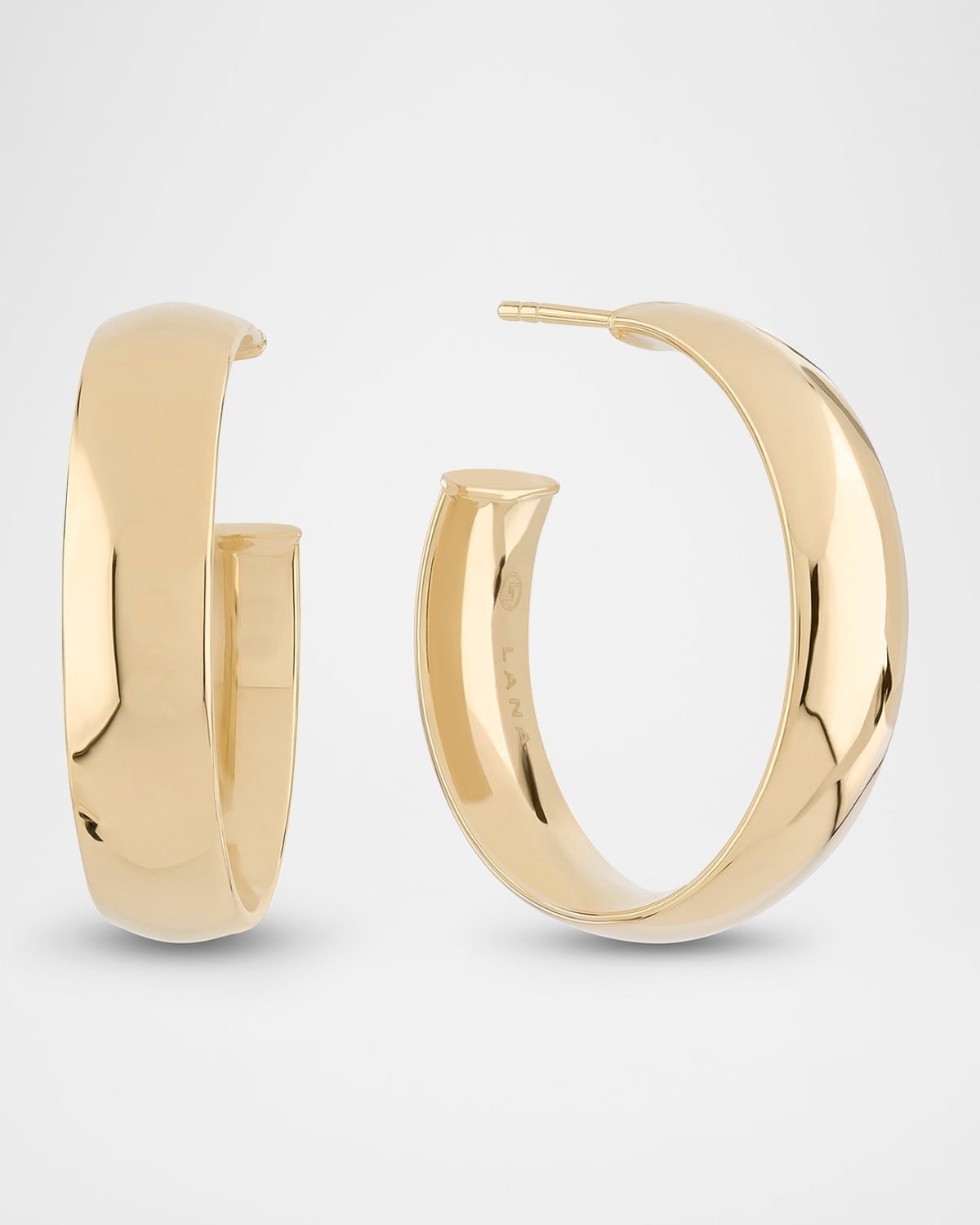 24mm Curved Hoop Earrings in 14K Yellow Gold