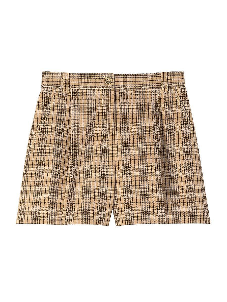 Women's Collection Line Technical Plaid Shorts - Tan Multi - Size 6