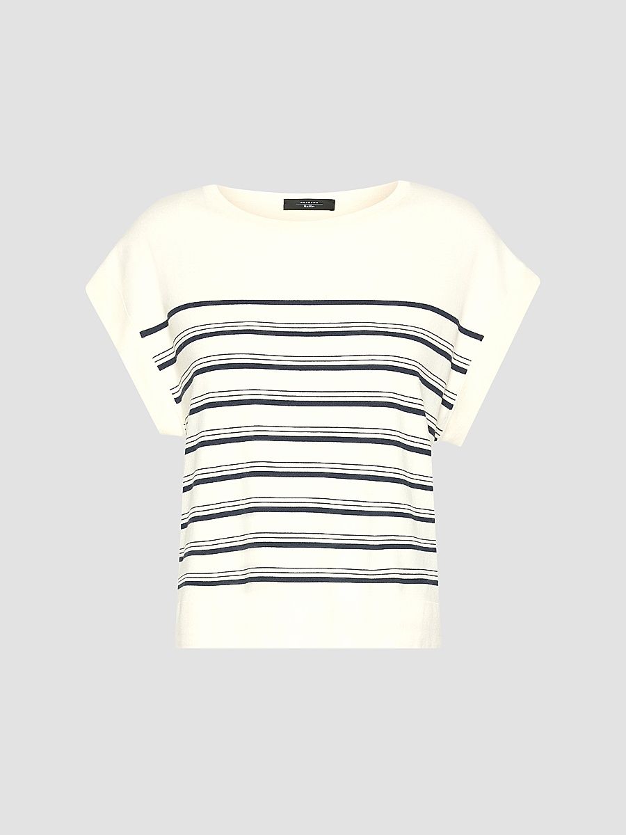 Women's Short Sleeved Viscose Sweater - Ecru - Size XL