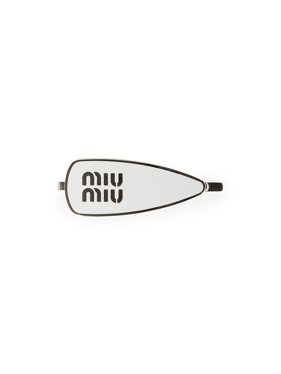 Women's Enameled Metal Hair Clip - White