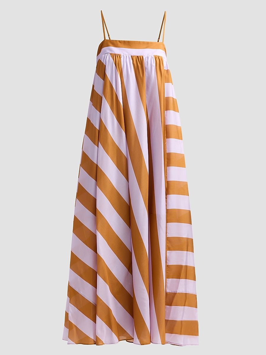 Women's Indra Stripe Maxi Dress - Lilac Tan - Size 0