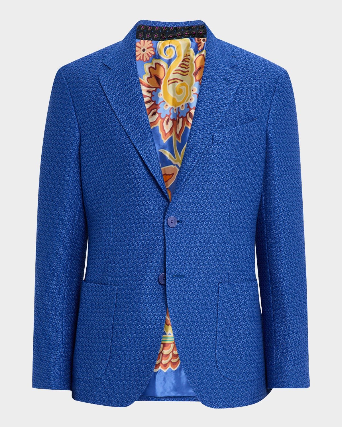 Men & apos;s Cotton Jacquard Two-Button Sport Coat
