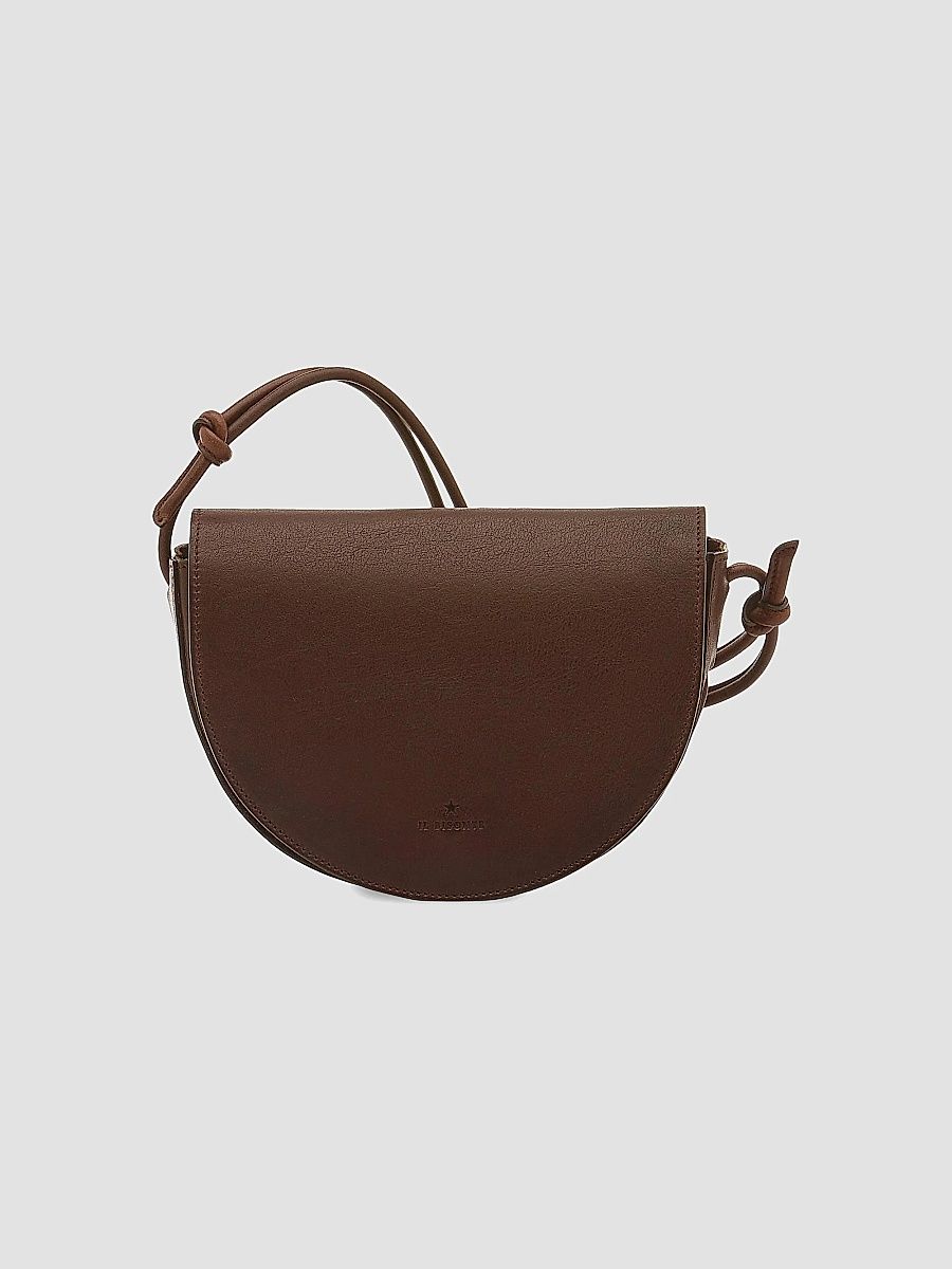 Il Bisonte Women's Snodo Leather Crossbody Saddle Bag - Caffe