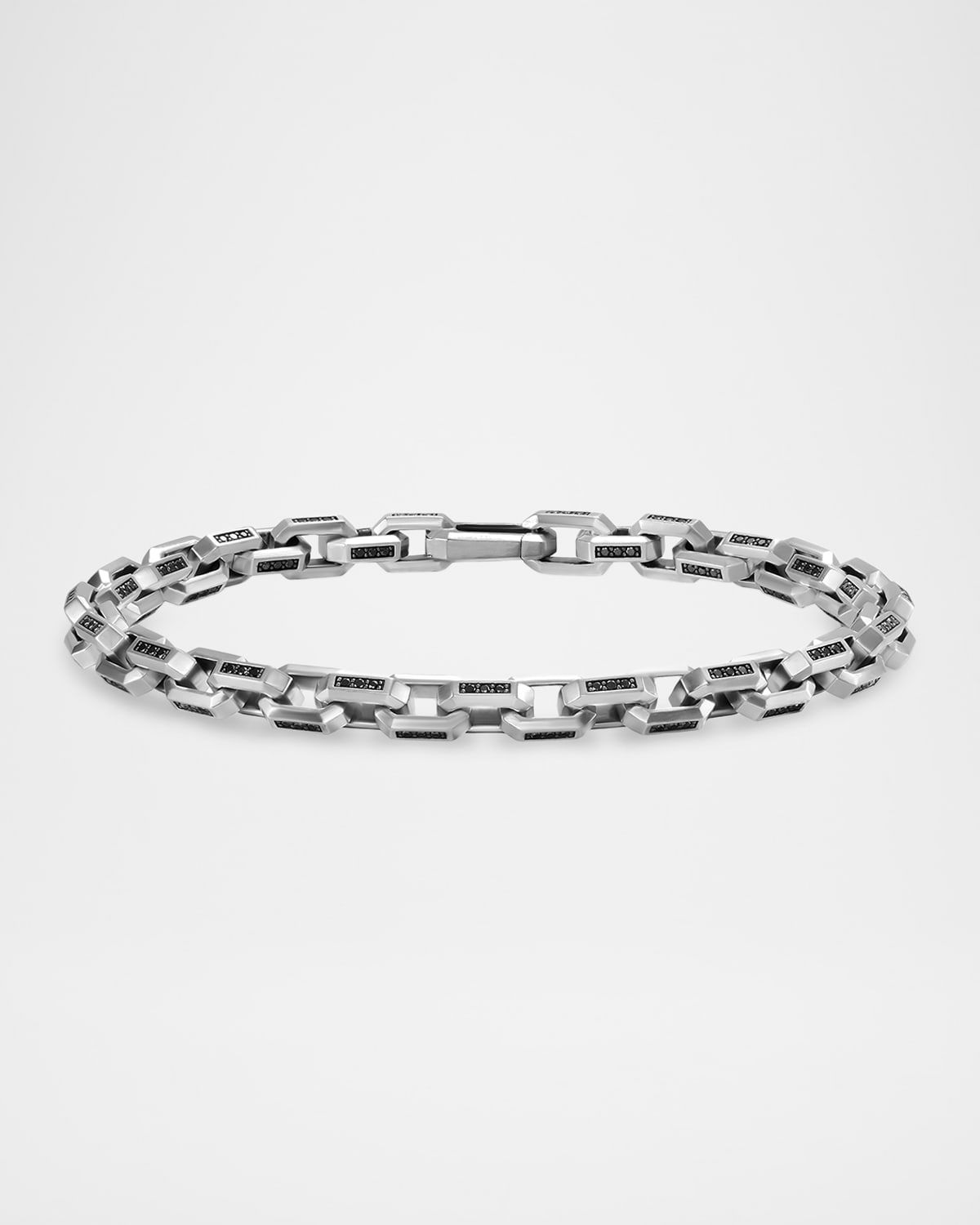 Men & apos;s Streamline Heirloom Chain Link Bracelet in Silver with Diamonds