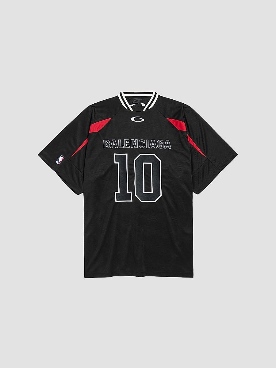 Balenciaga Men's Balenciaga x NBA Collaboration Oversized T-Shirt - Black - Size Large