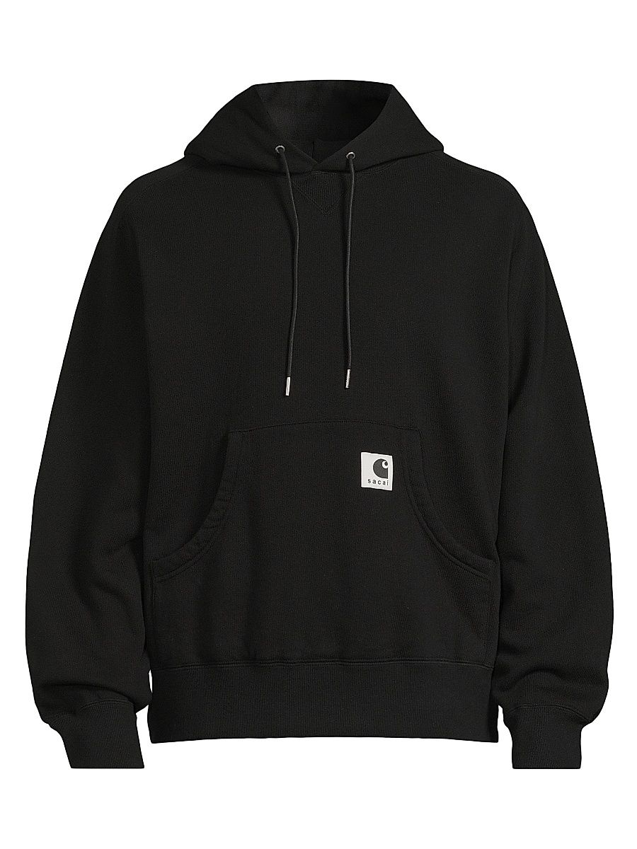 Men's Sacai x Carhartt WIP Cotton Jersey Hoodie - Black - Size XXL
