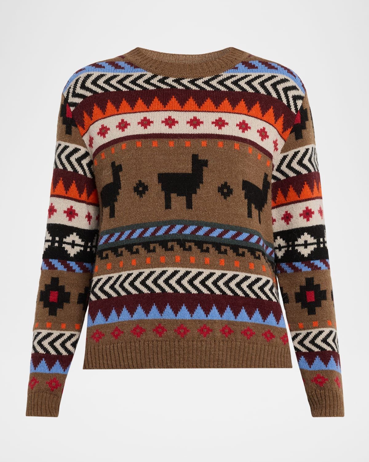 Quirite Jacquard-Knit Crewneck Sweater