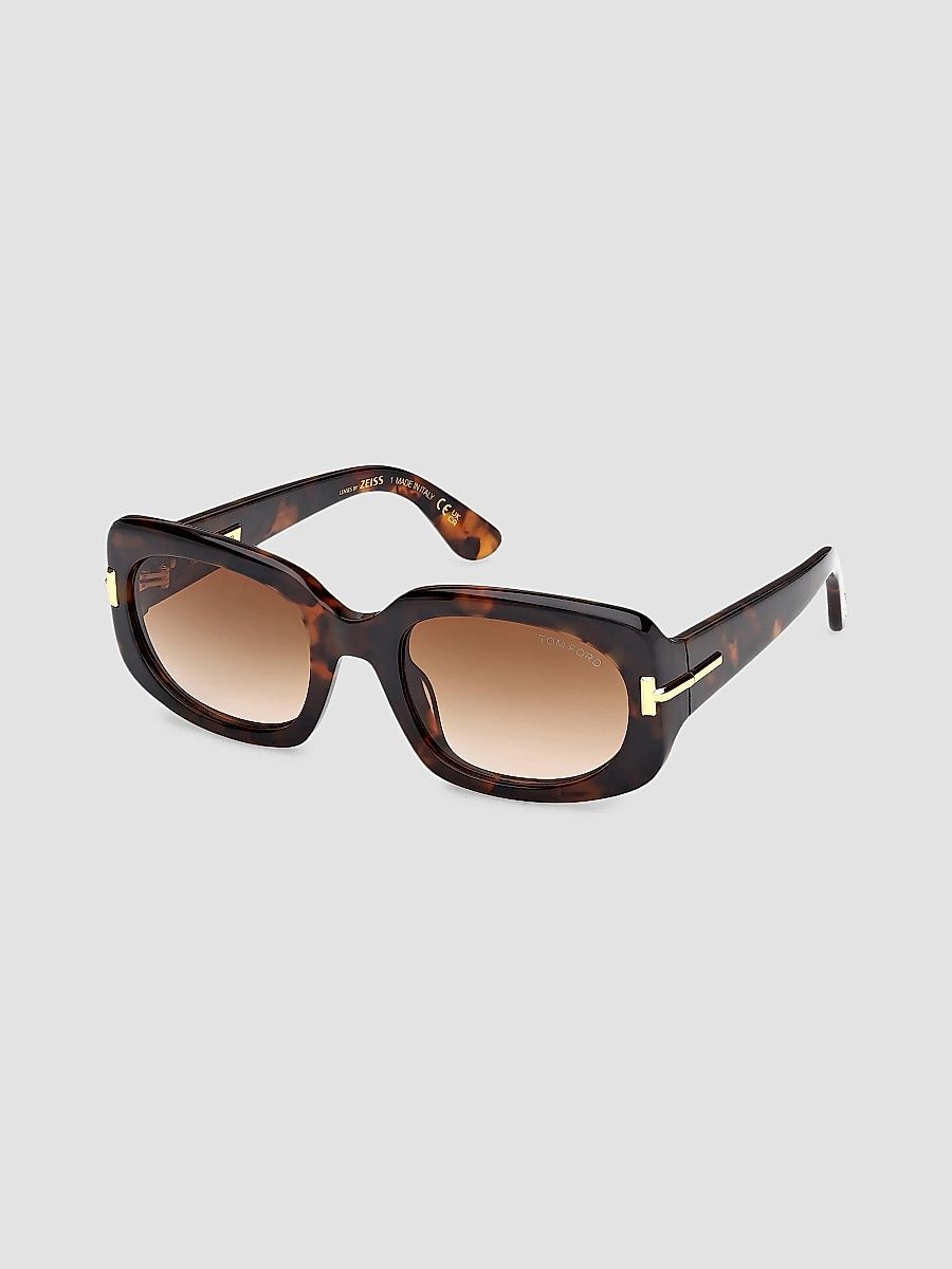 TOM FORD Women's TOM FORD ICON 54MM Rectangle Sunglasses - Dark Havana Brown