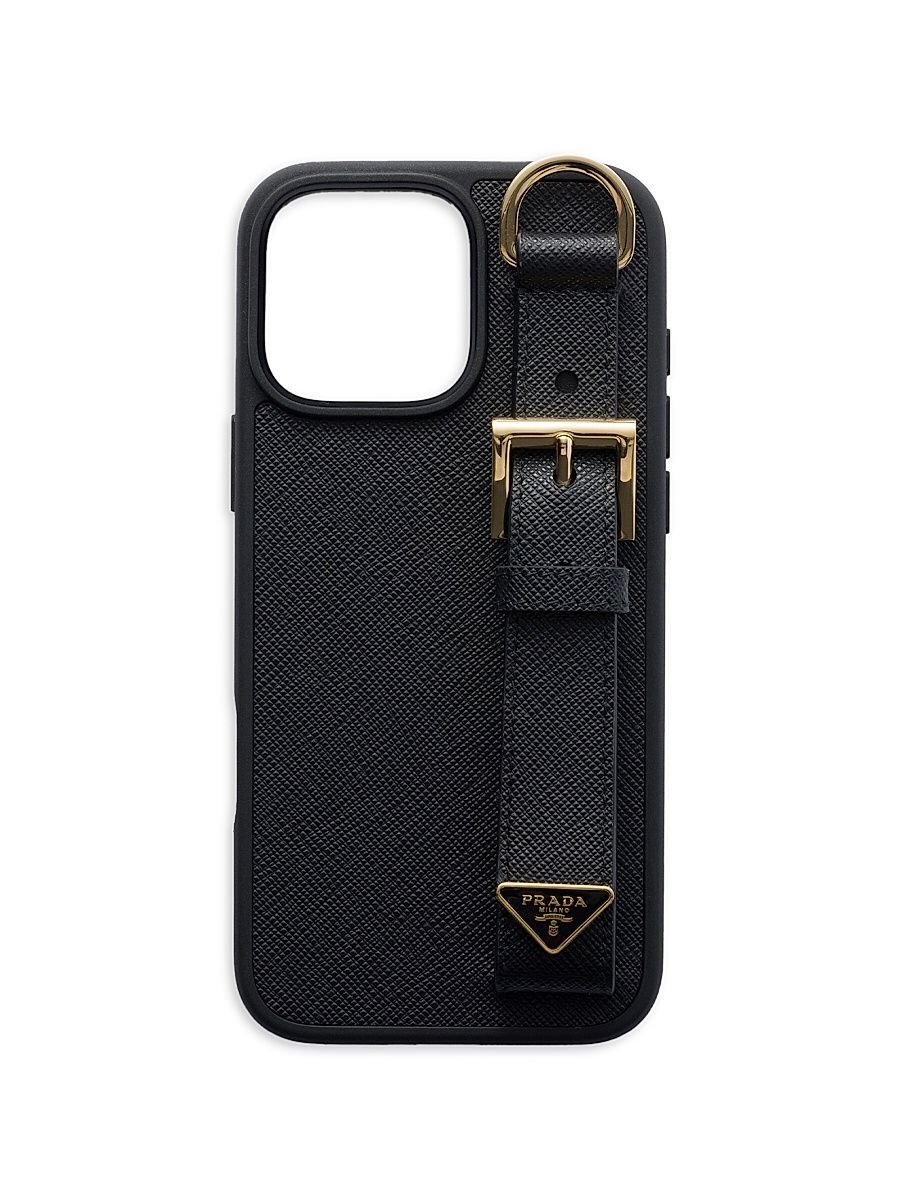 Saffiano Leather Case for iPhone 16 Pro Max - Black