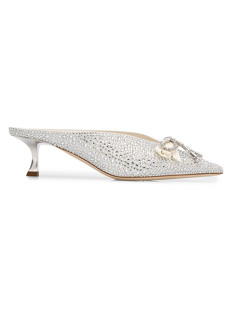 Women's Auria 50MM Crystal-Embellished Mules - Ivory Crystal - Size 11