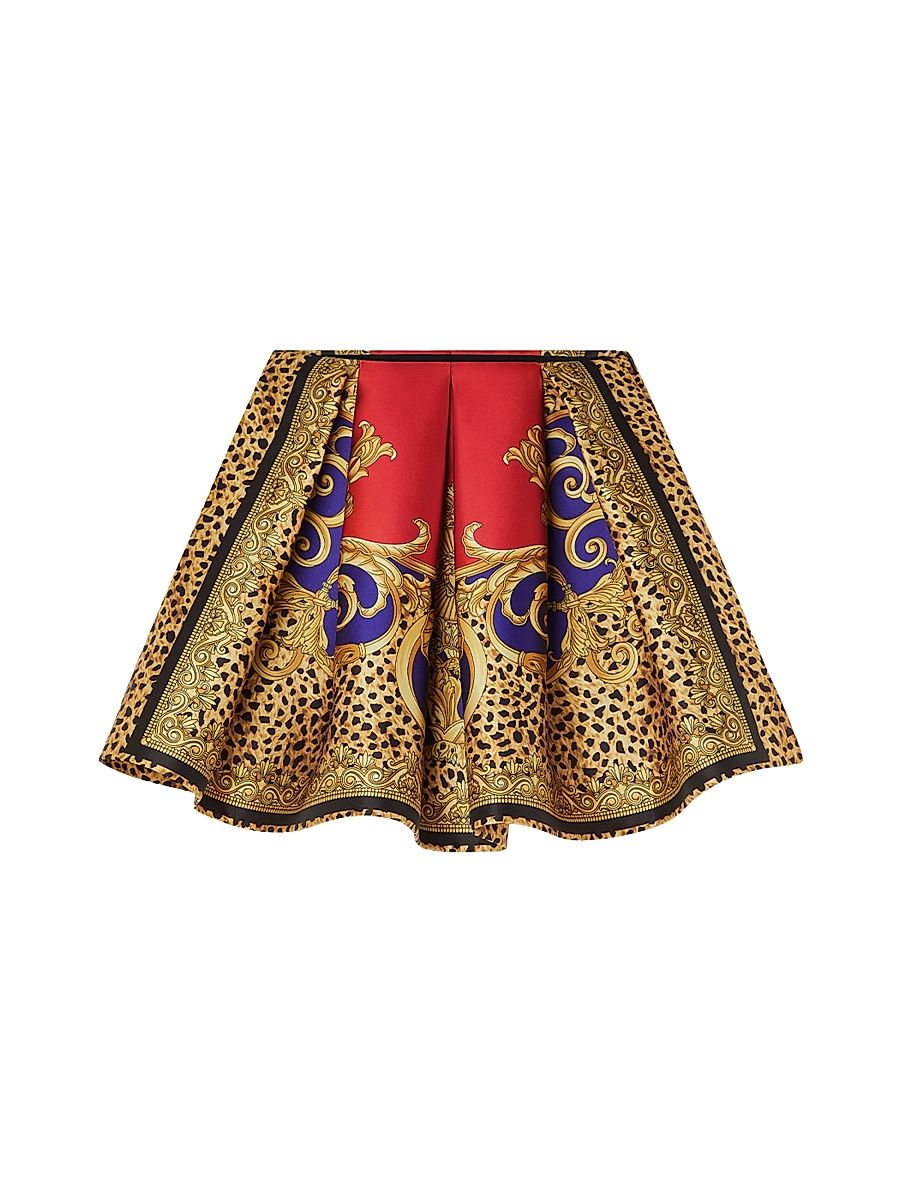 Women's Cheetah Barocco Rock'n' Royalty Miniskirt - Scarlet Ultramarine - Size 2
