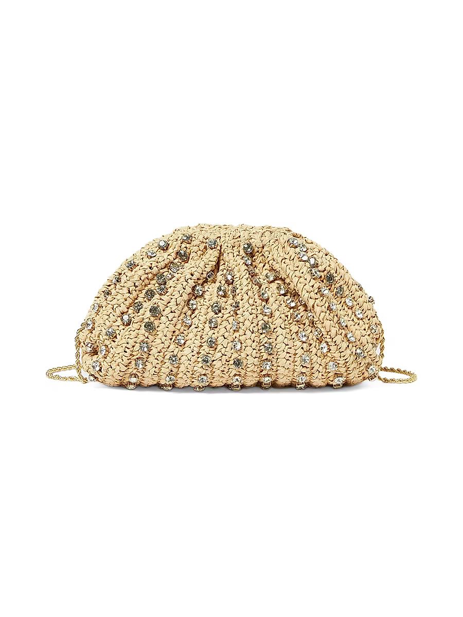 Women's Bailey Crystal-Embellished Raffia Bag - Natural