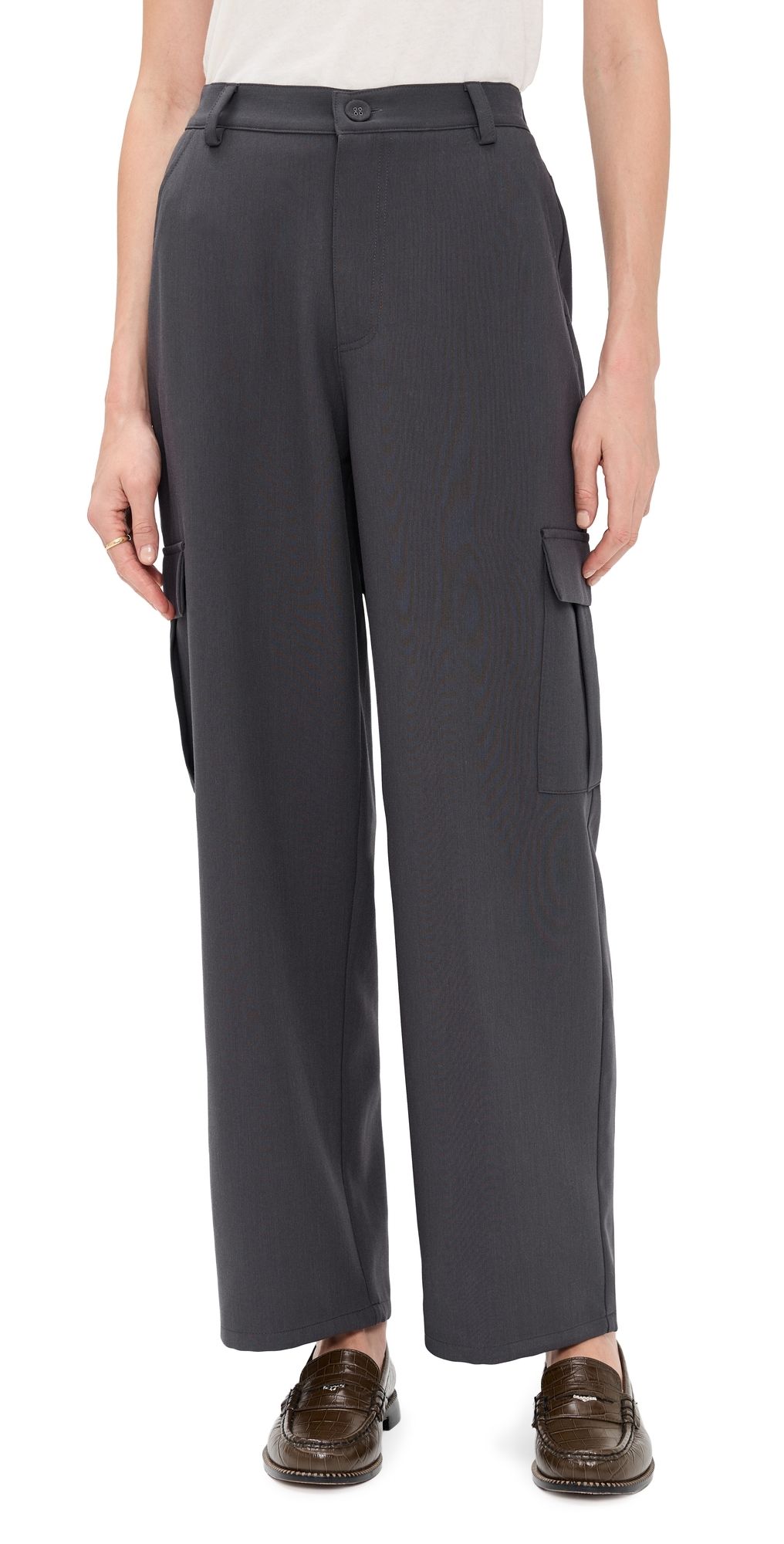 Another Girl Tailored Cargo Trousers Grey L