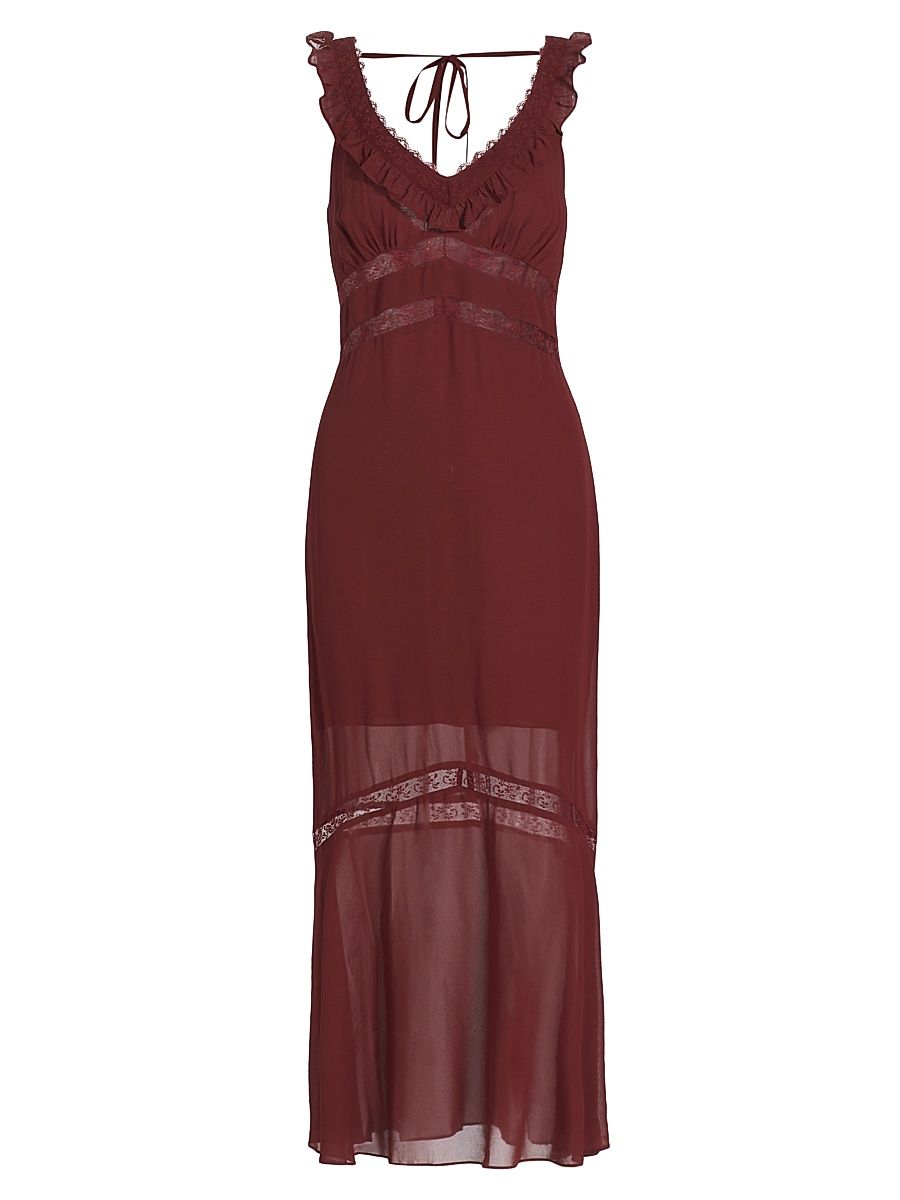 Women's Purdie Lace Midi-Dress - Plum - Size XL