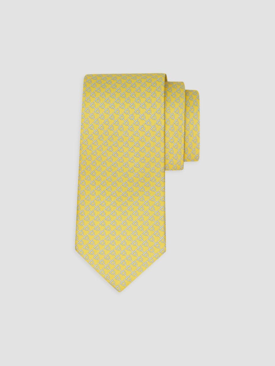 FERRAGAMO Men's Gancini Silk Tie - Giallo