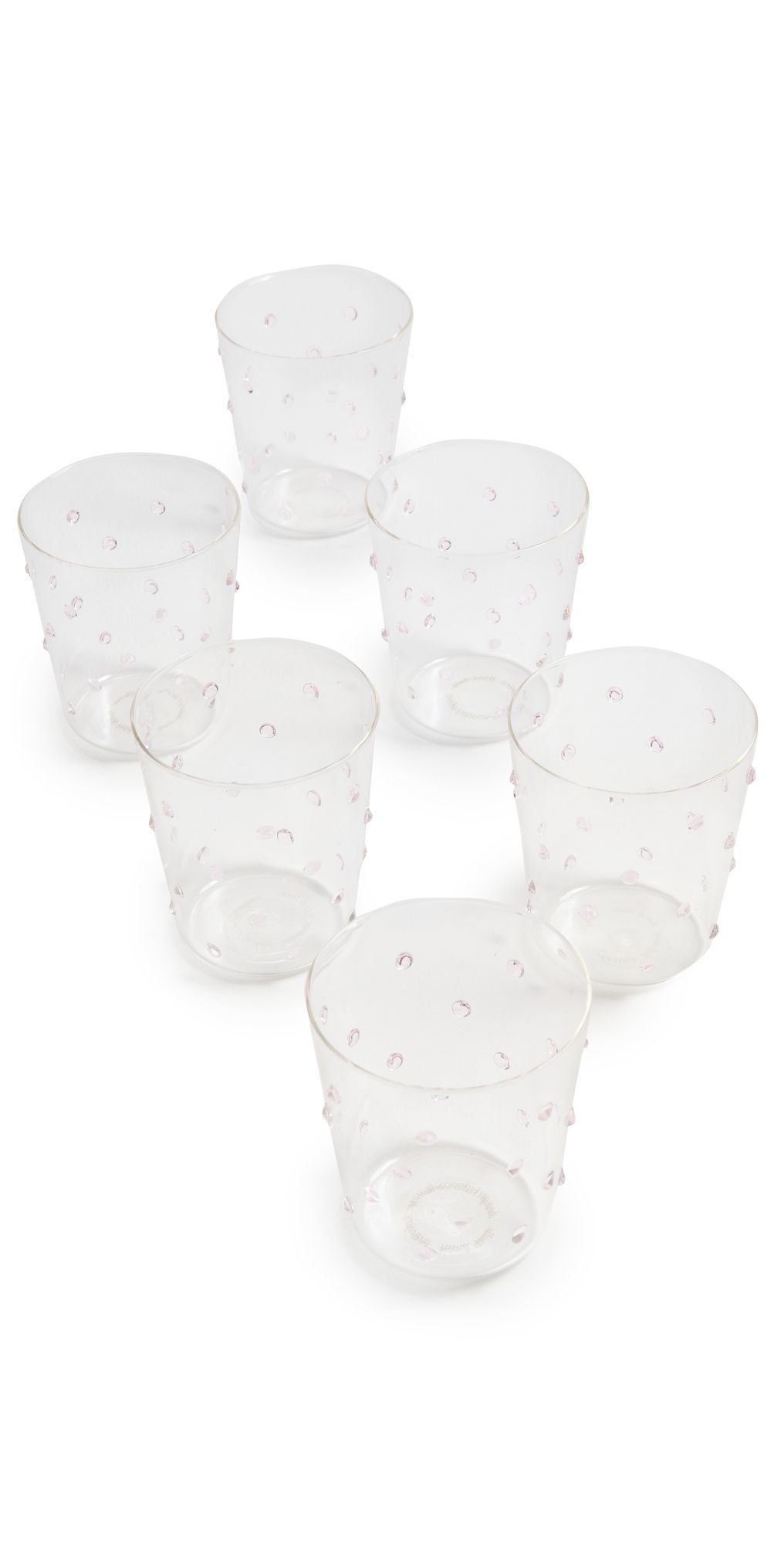 Zafferano Party Tumbler Set of 6 Pink Dots One Size