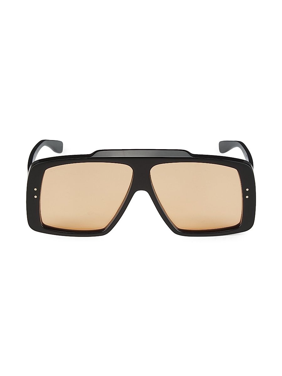 Men's Fashion Show 62MM Square Sunglasses - Black