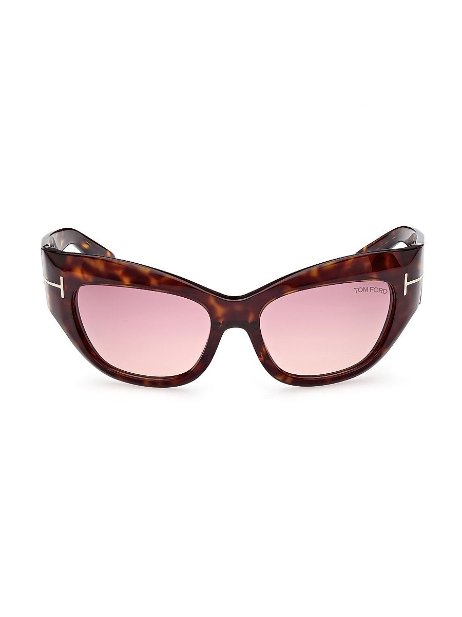 Women's Brianna 55MM Cat-Eye Sunglasses - Dark Havana