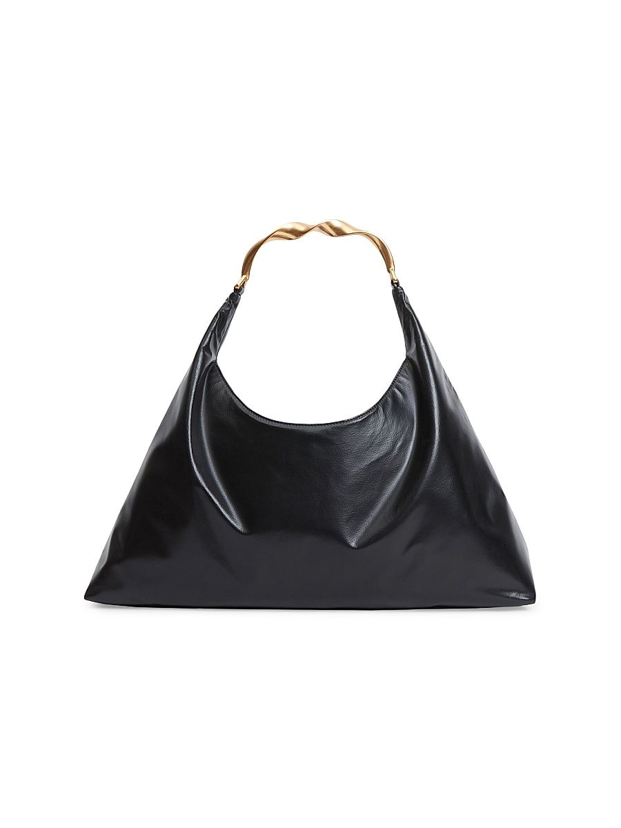 Women's Twisted Handle Hobo Bag - Black