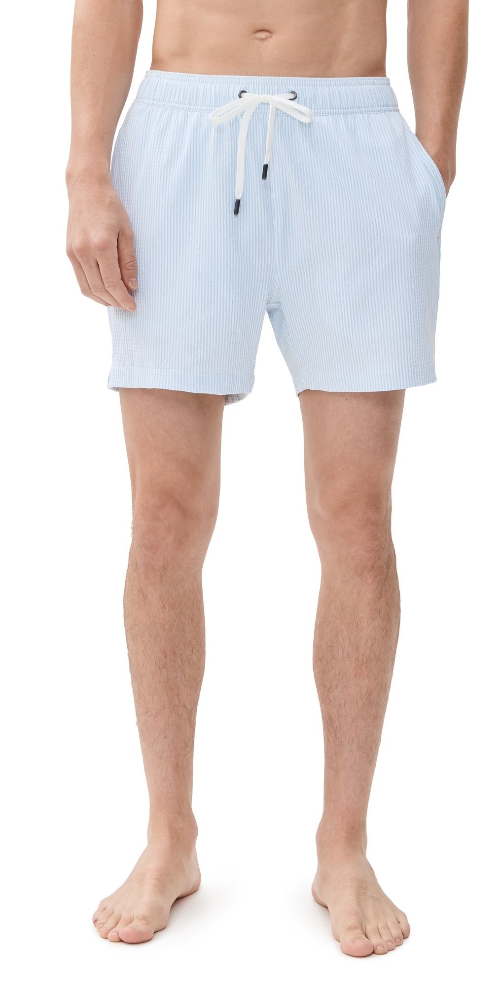 Onia Charles Swim Trunks 5 PALE BLUE/WHTE XL