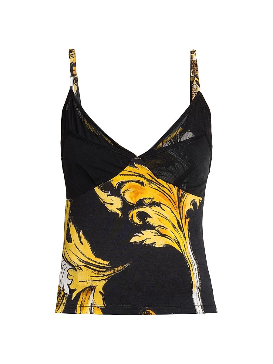 Women's Baroque Sleeveless Bustier Top - Black Gold - Size 2