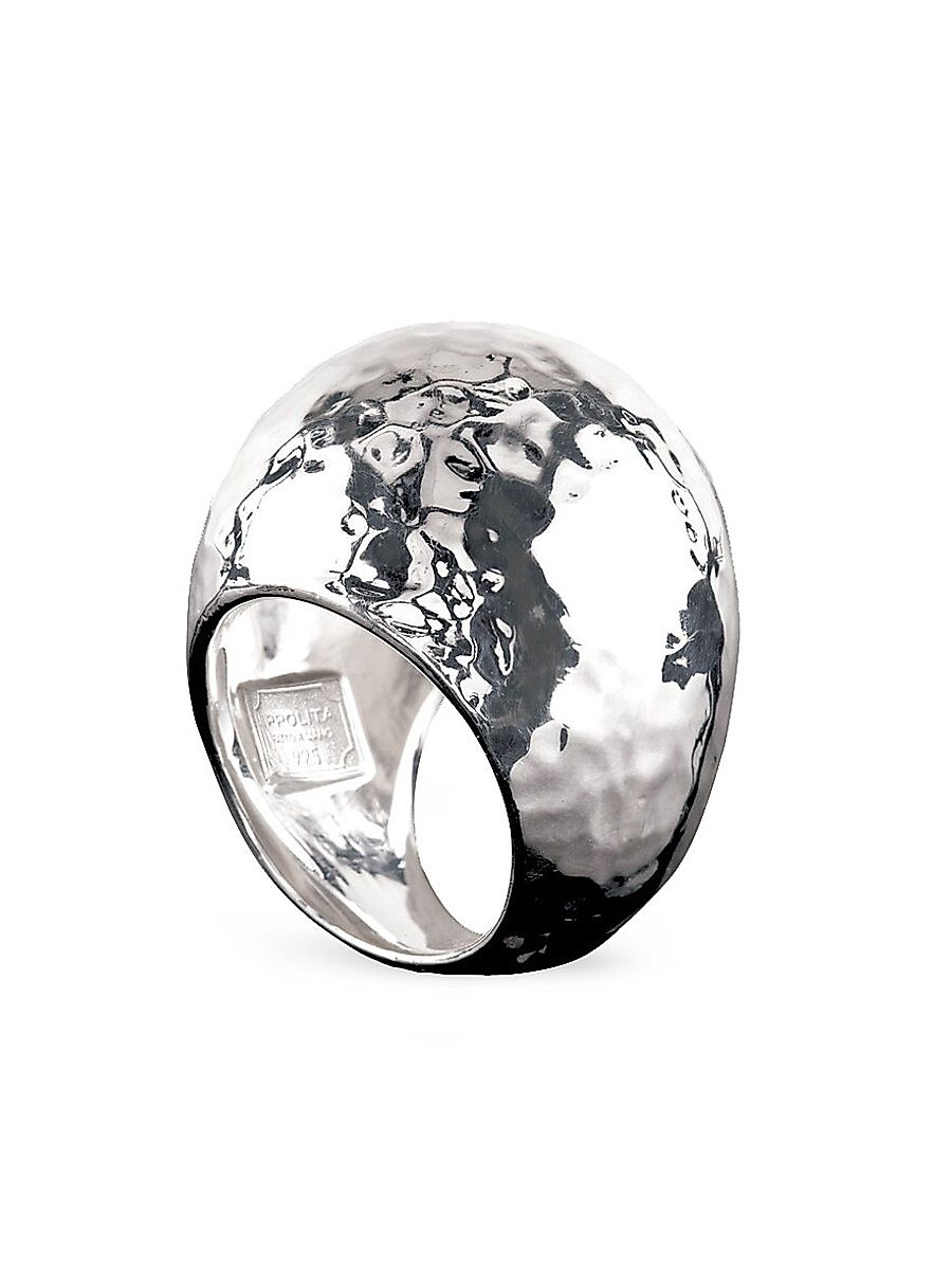 Women's Classico Statement Sterling Silver Hammered Dome Ring - Silver - Size 7