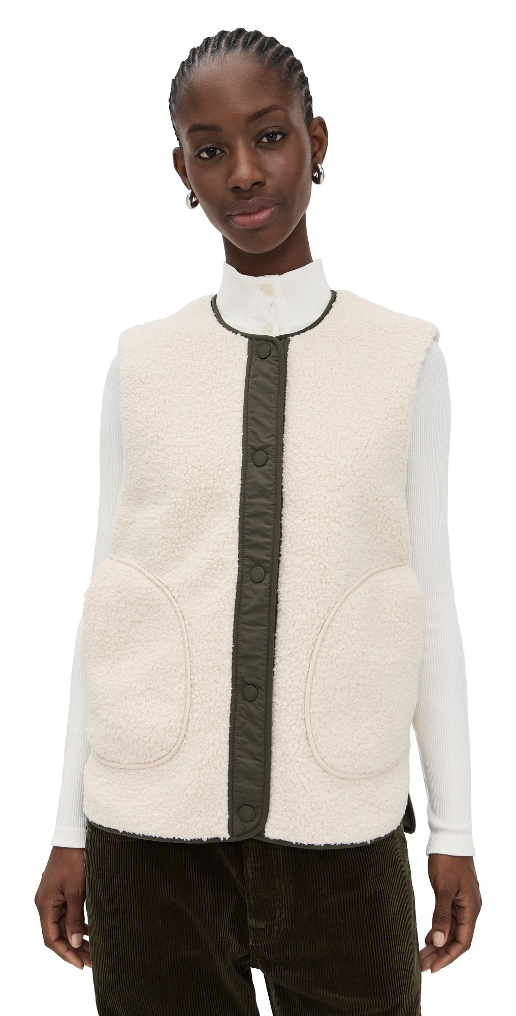 Varley Audrea Reversible Vest Sandshell/Forest Night XS