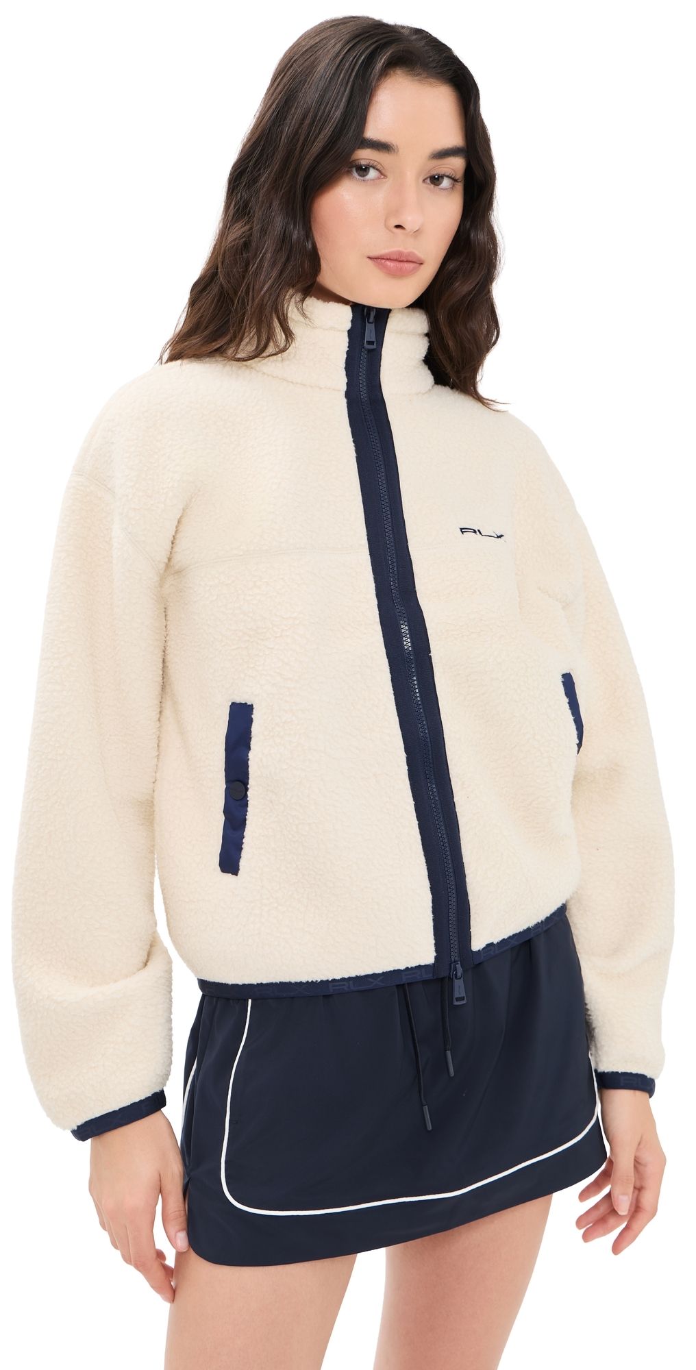 RLX Ralph Lauren Vintage Polar Fleece Knit Jacket Natural M