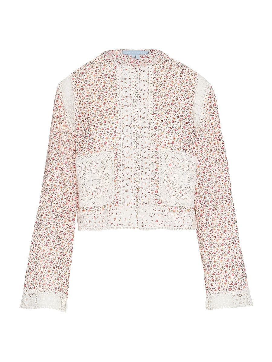 Women's The Tory Top - Ivory Geo Ditsy - Size Medium