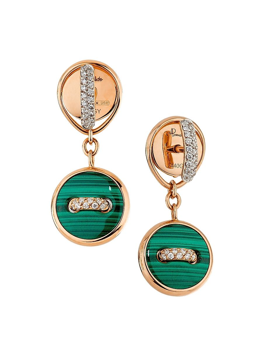 Women's Pom Pom Dot 18K Rose Gold & Multi-Gemstone Reversible Ear Jackets - Rose Gold