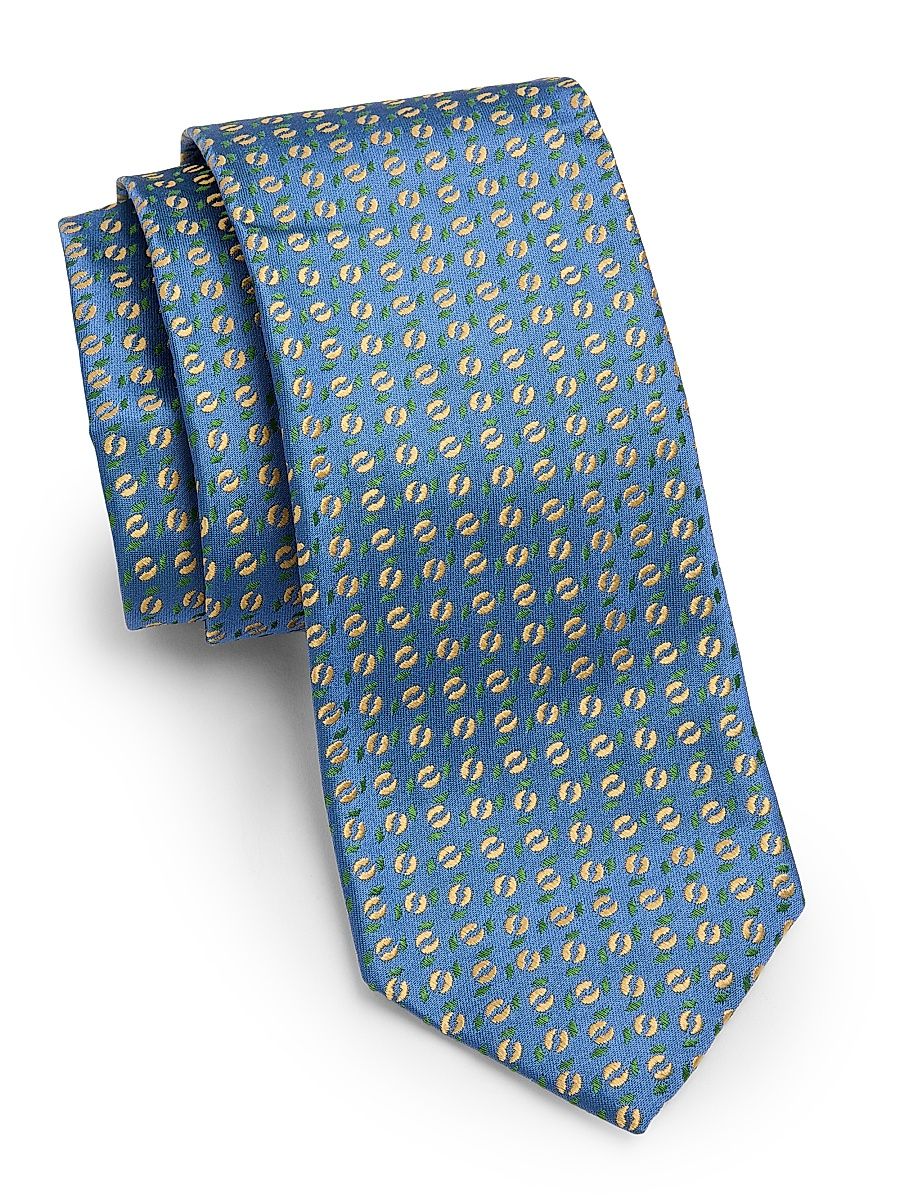 Men's Coffee Bean Silk Tie - Lt Blueye