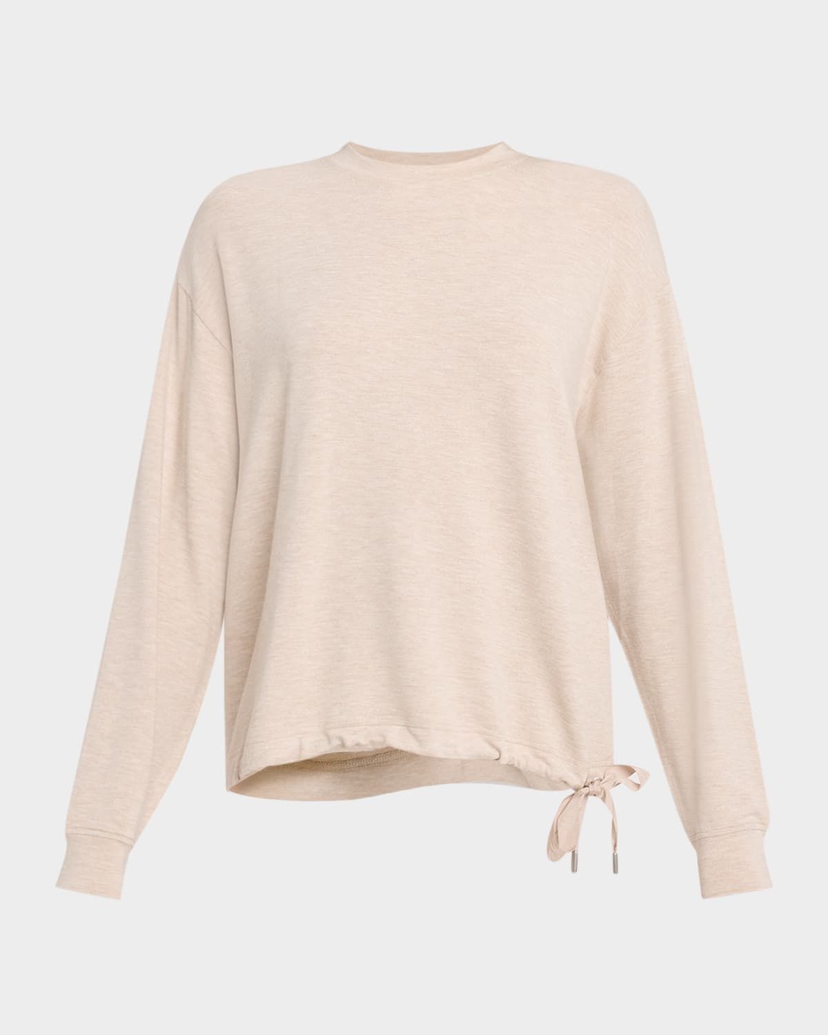 French Terry Drawstring-Hem Pullover