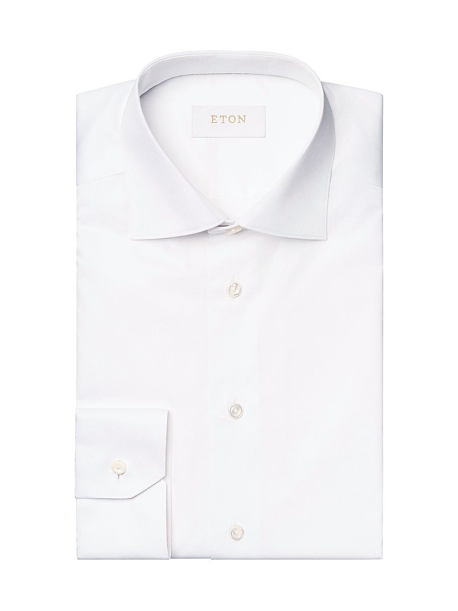 Men's Slim-Fit Elevated Twill Shirt - White - Size 17.5