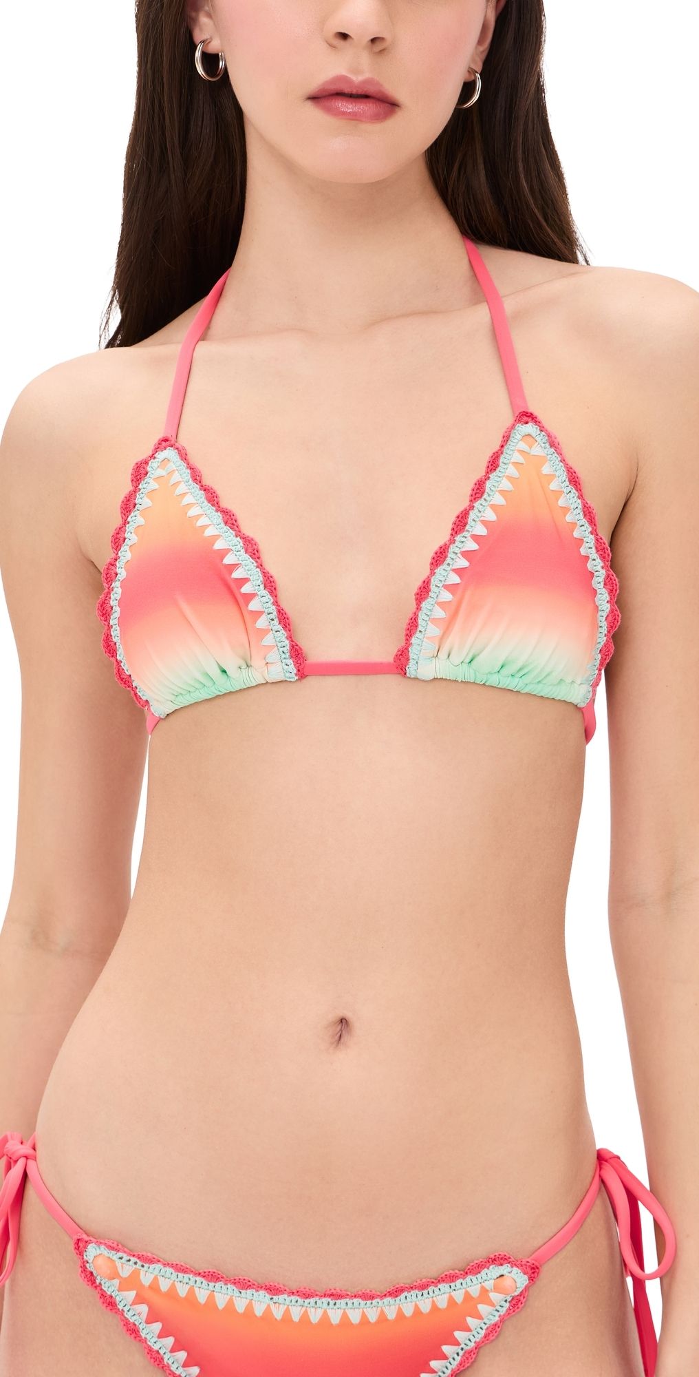 Beach Riot Winona Bikini Top Guava Jelly Crochet XS