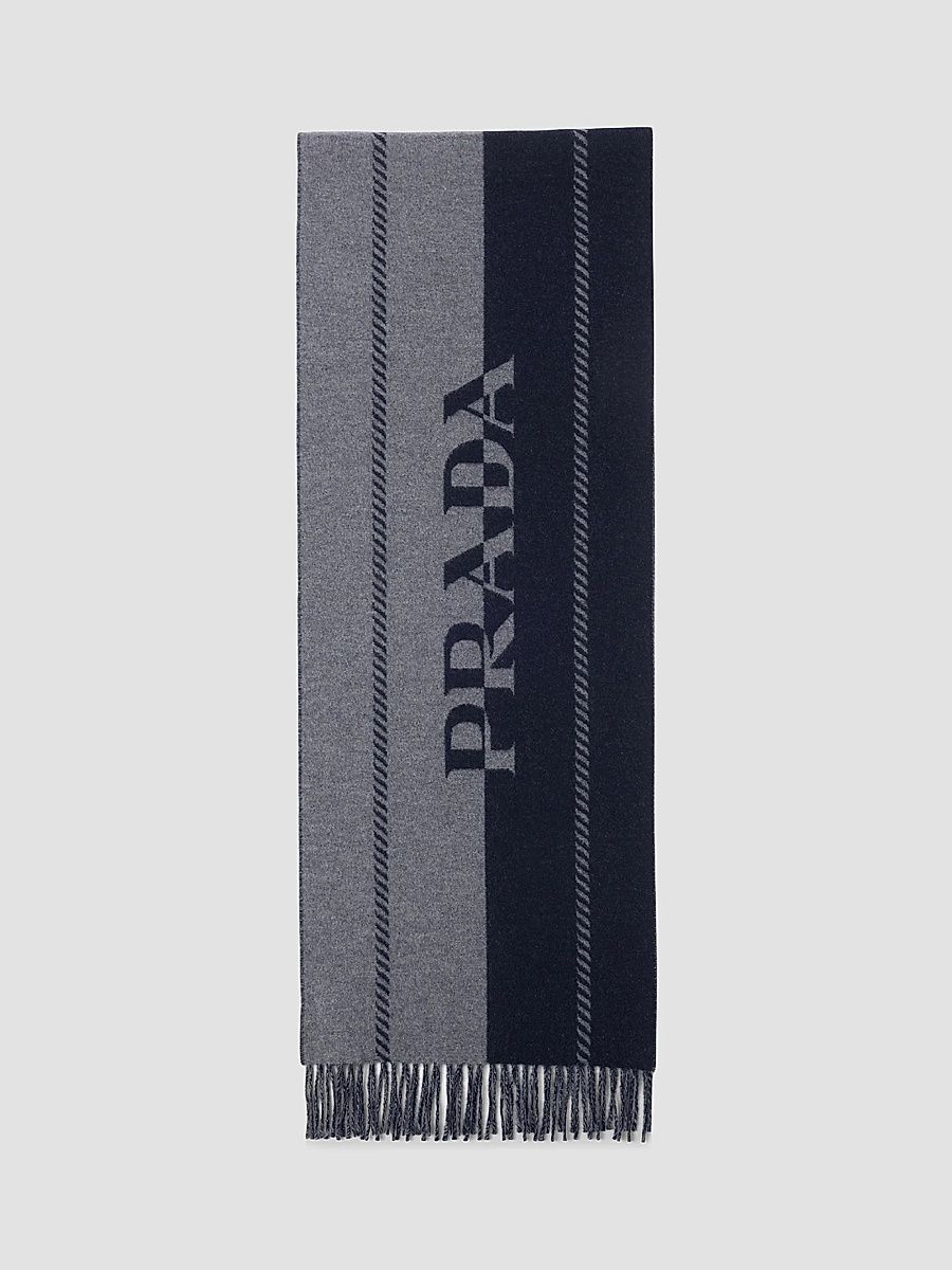 Prada Men's Wool Scarf - Grey