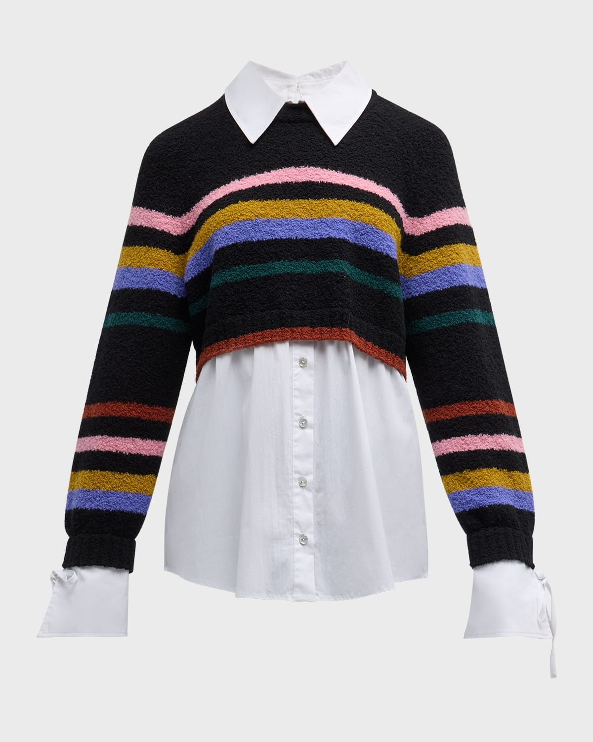 Nelida Striped Combo Pullover Top