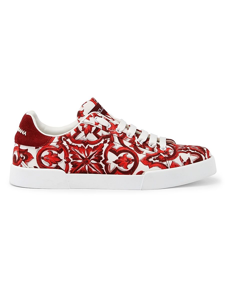 Men's Majolica Canvas Low-Top Sneakers - Maiolica Rubino - Size 11