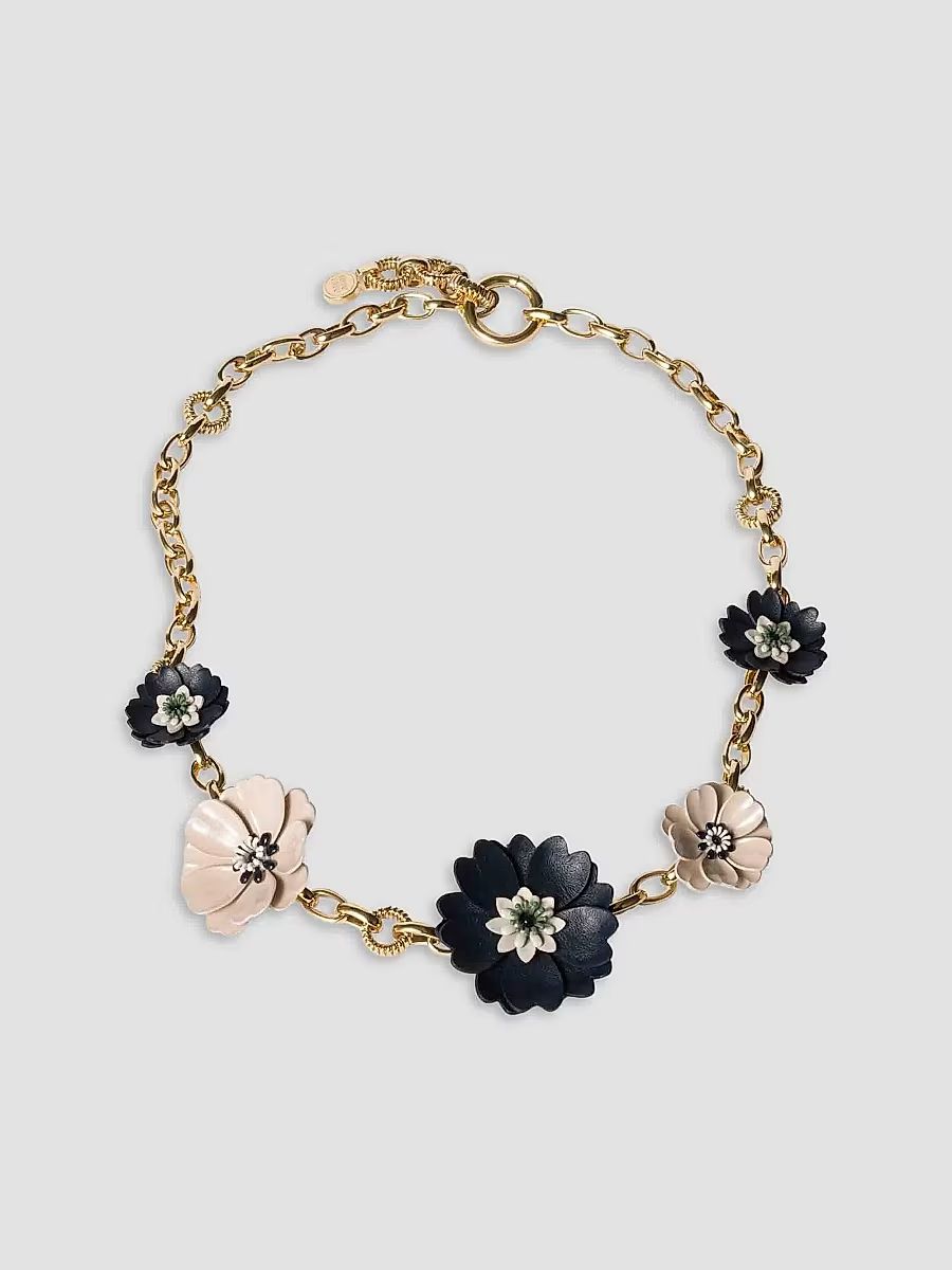 Miu Miu Women's Metal and Pearl Necklace - Blue Sand