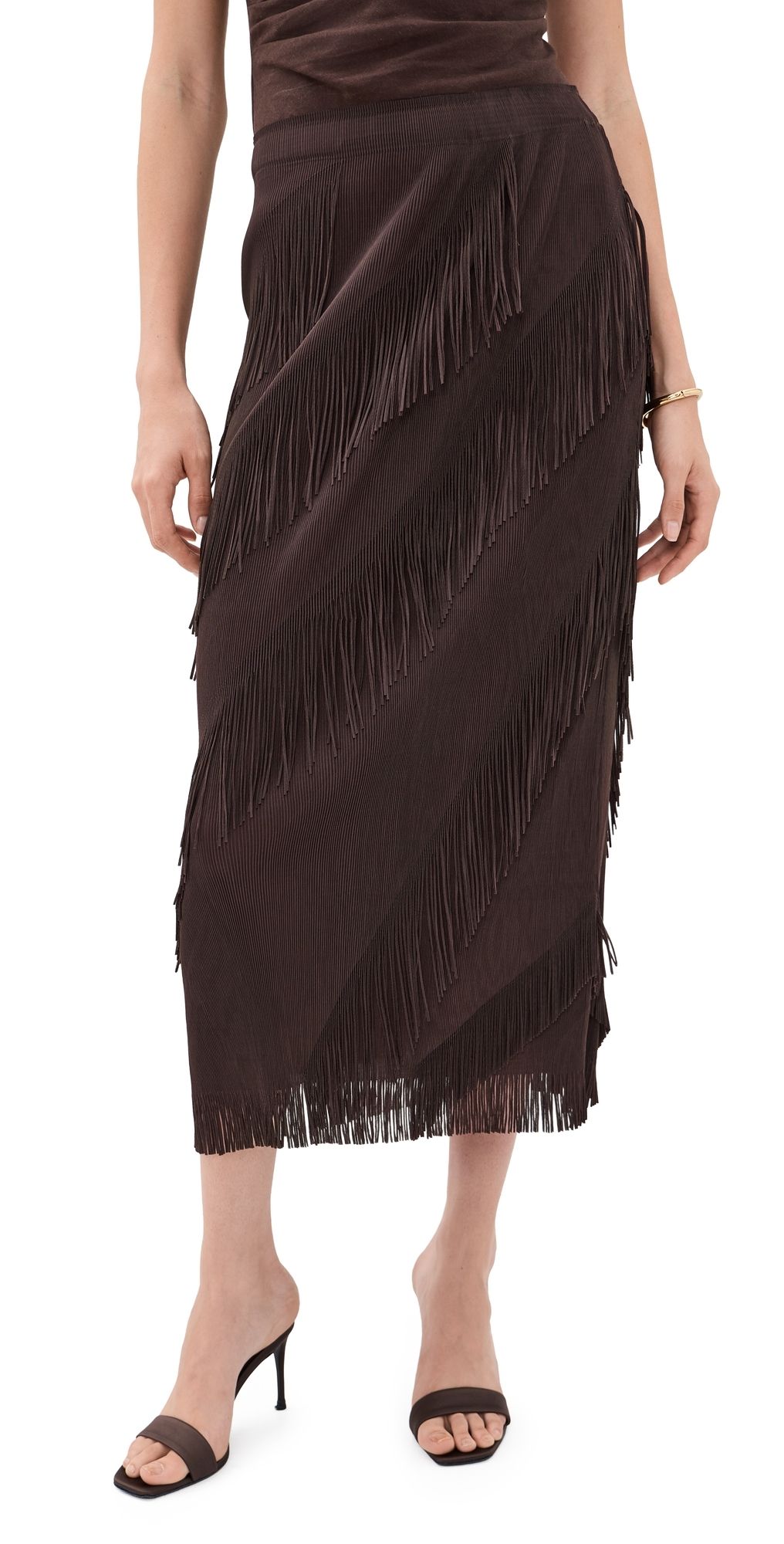 MAUDE CLUB Kellie Skirt Brown M/L