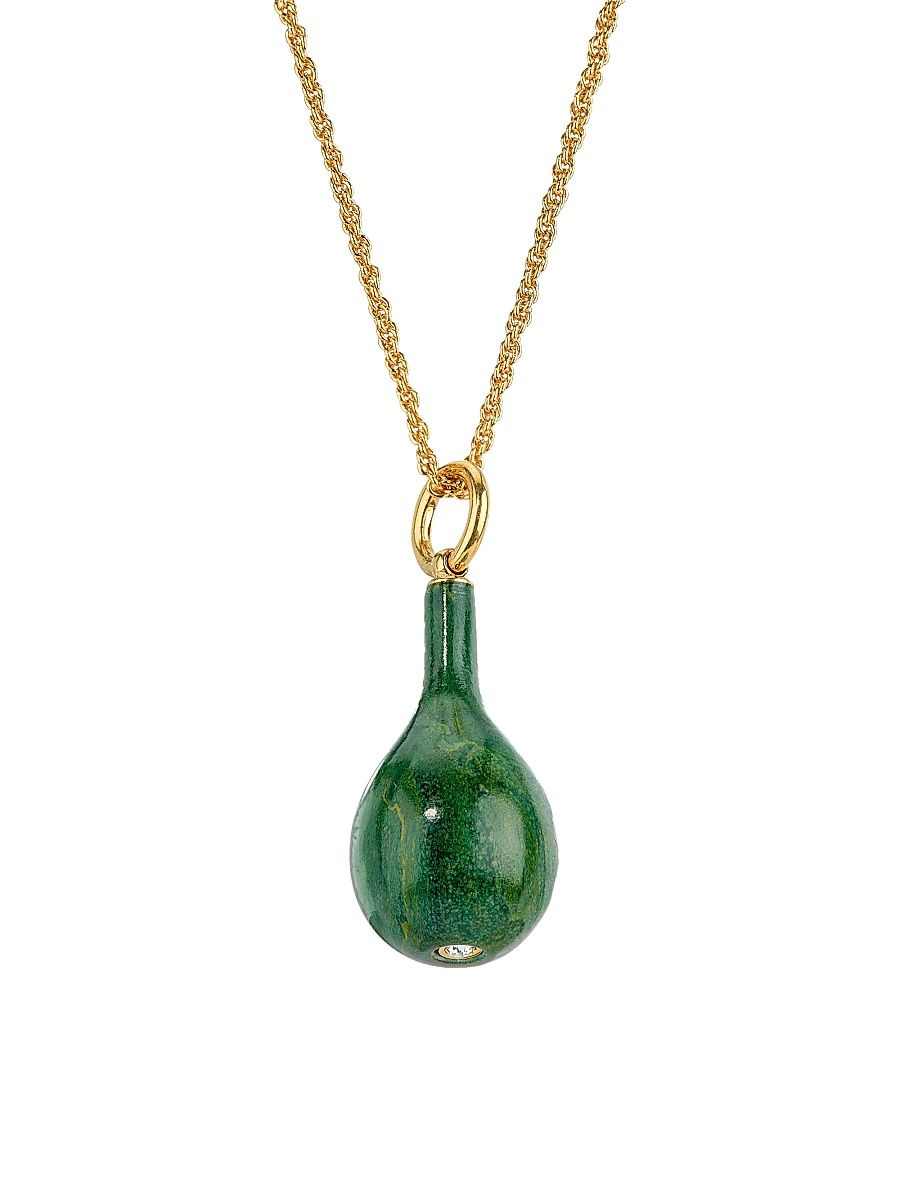 Women's Jade Drop Necklace - Dark Green
