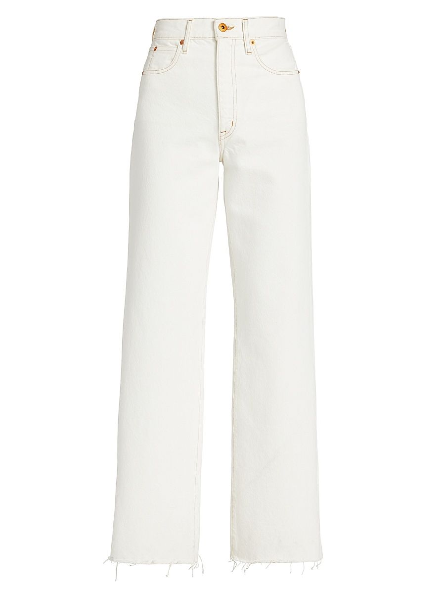 Women's Grace High-Rise Wide-Leg Jeans - Natural White - Size 32