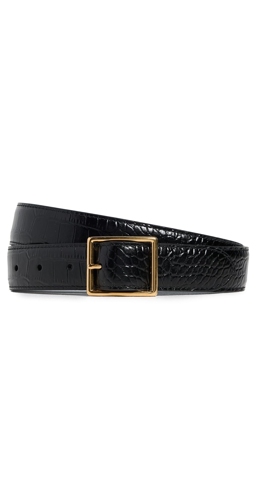 Nili Lotan Gabriele Belt Black/Antique Gold 75