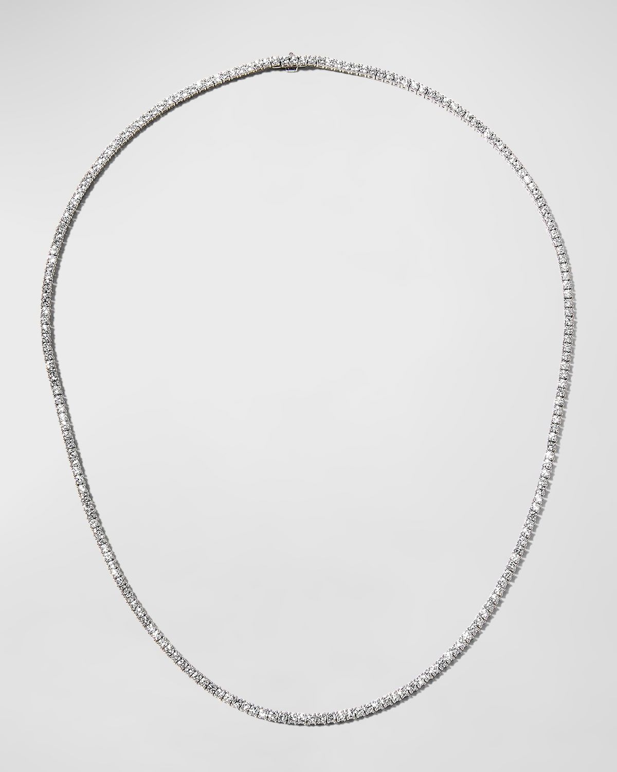 White Gold Diamond Straight Line Necklace, 16.5"L