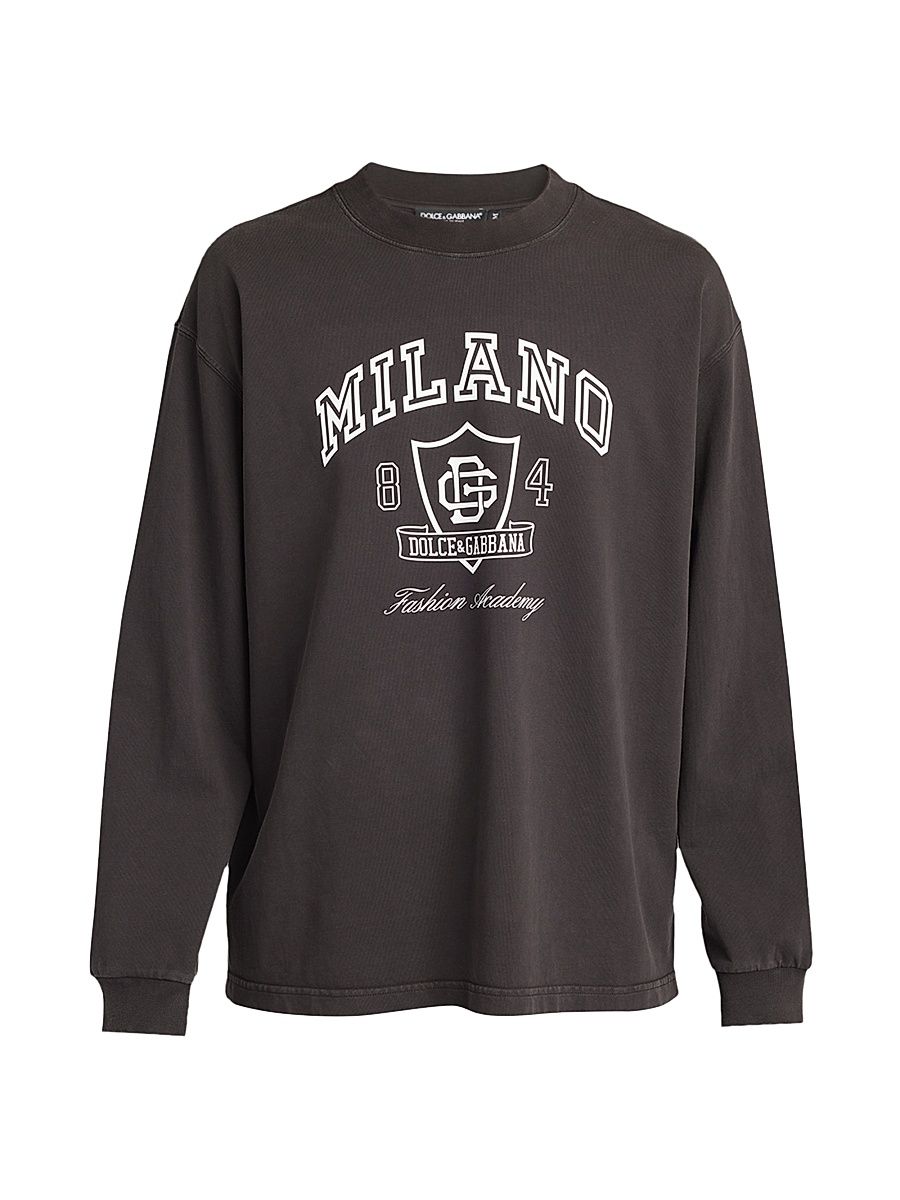 Men's Milano Logo Graphic Long-Sleeve T-Shirt - Brown - Size XL
