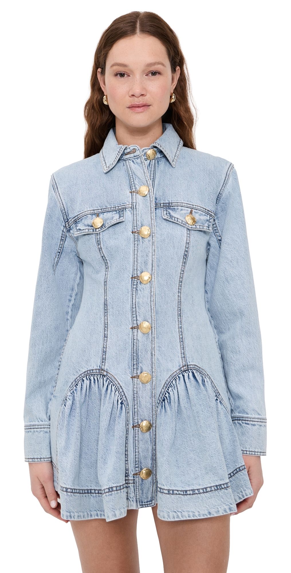 Aje Noa Washed Denim Mini Dress Seasalt 16