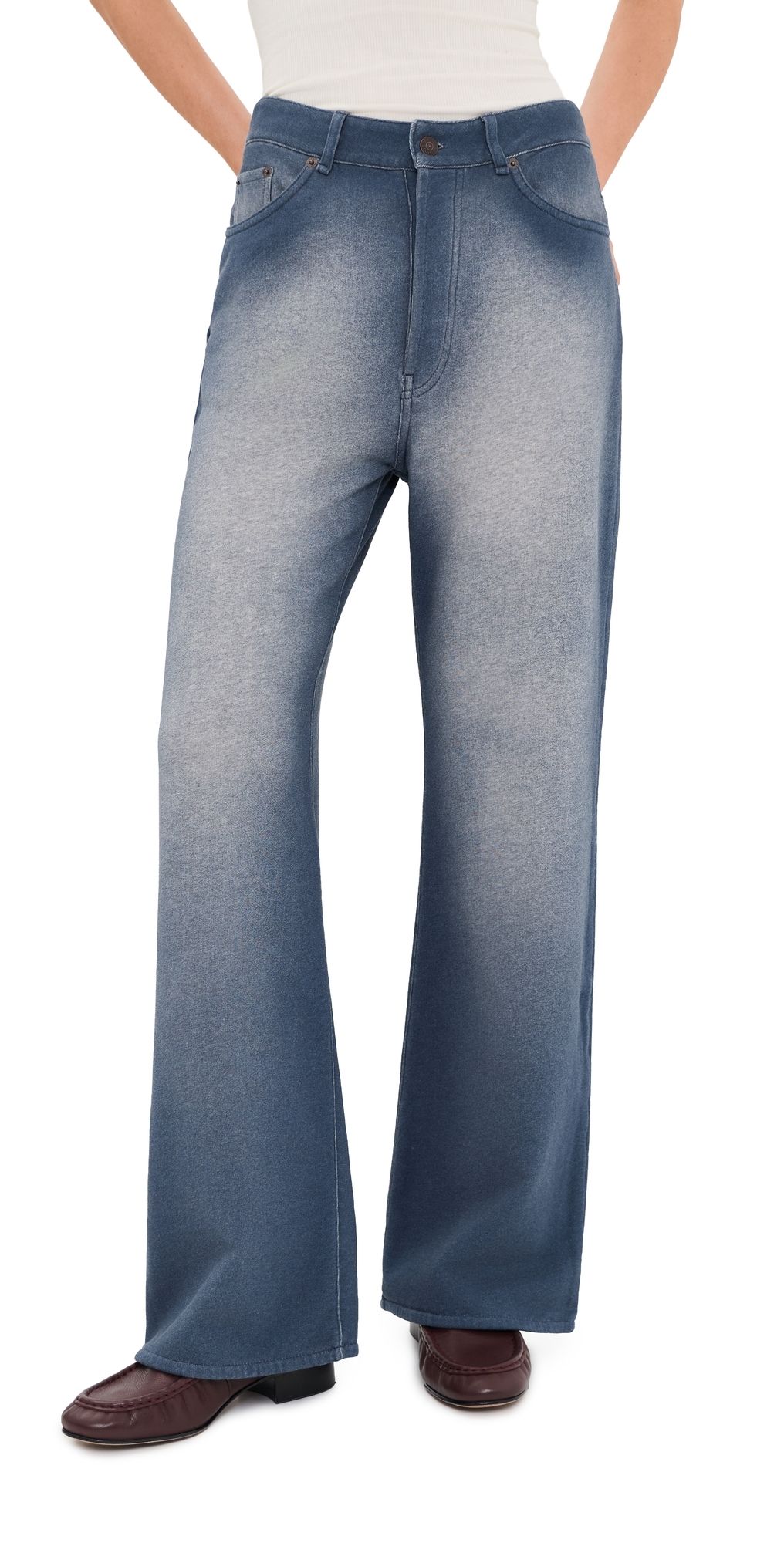 Acne Studios Denim Jersey Trousers Grey Melange XS
