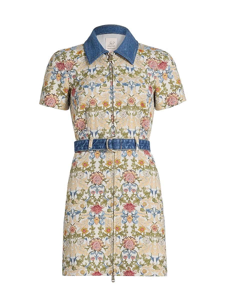 Women's Bea Floral Jacquard Minidress - Cream Multi - Size 14