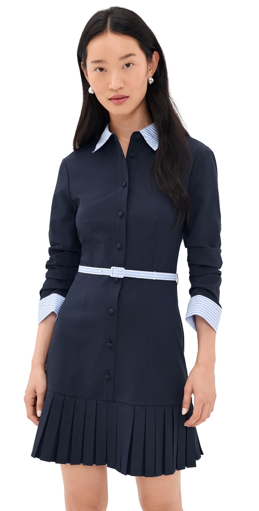 Cinq à Sept Stripe Shirting Lucilla Dress Navy/Blue Stripe 00